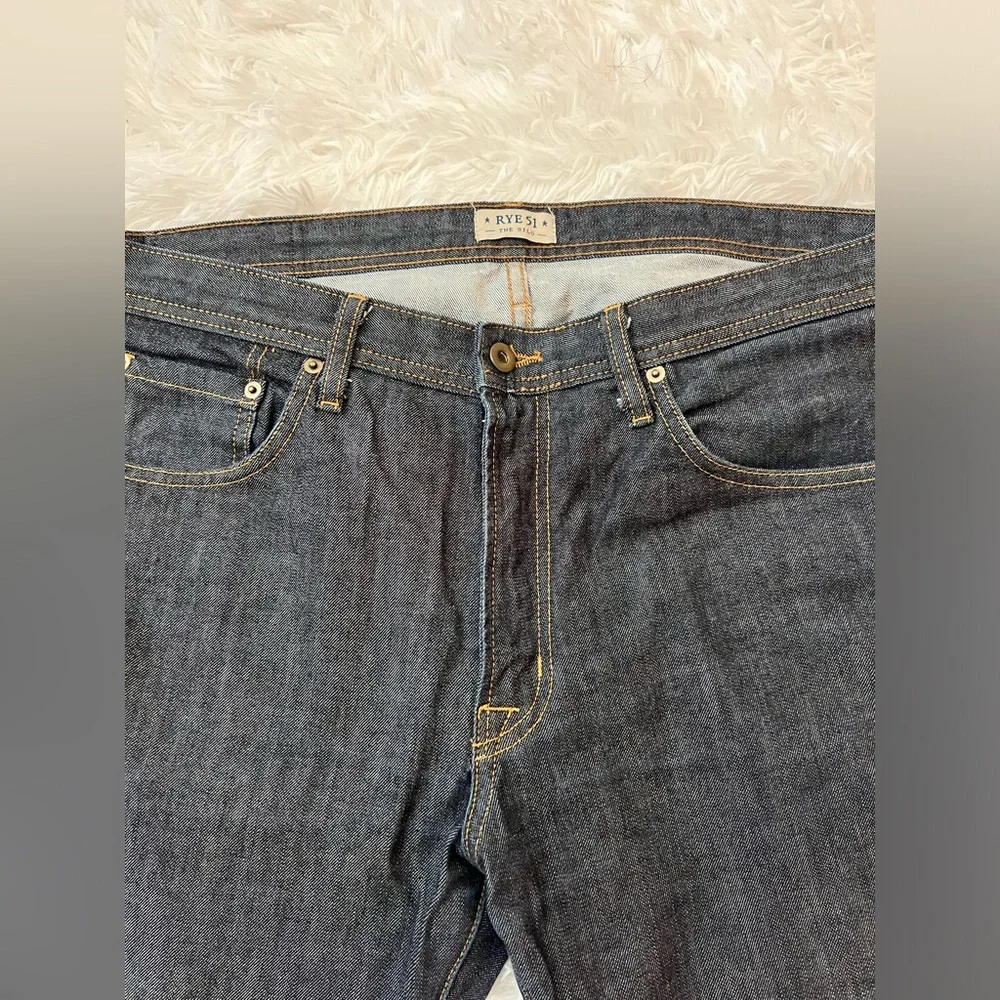 Rye 51 Silo Raw Denim Jeans 36 Navy - Picture 2 of 4